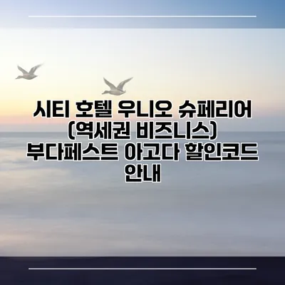 시티 호텔 우니오 슈페리어 (역세권 비즈니스) 부다페스트 아고다 할인코드 안내