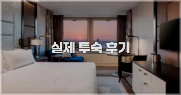 💬 실제 투숙 후기