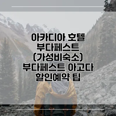 아카디아 호텔 부다페스트 (가성비숙소) 부다페스트 아고다 할인예약 팁