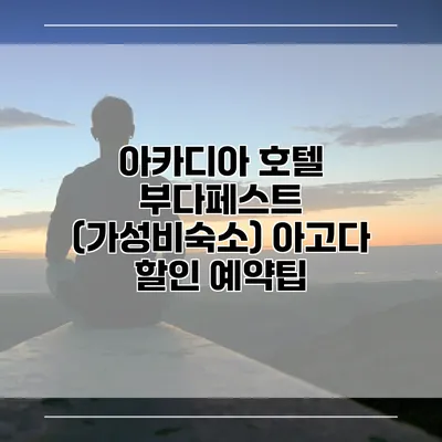아카디아 호텔 부다페스트 (가성비숙소) 아고다 할인 예약팁