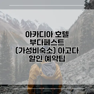 아카디아 호텔 부다페스트 (가성비숙소) 아고다 할인 예약팁