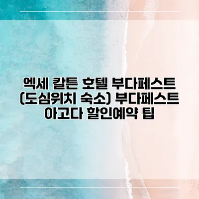 엑세 칼튼 호텔 부다페스트 (도심위치 숙소) 부다페스트 아고다 할인예약 팁