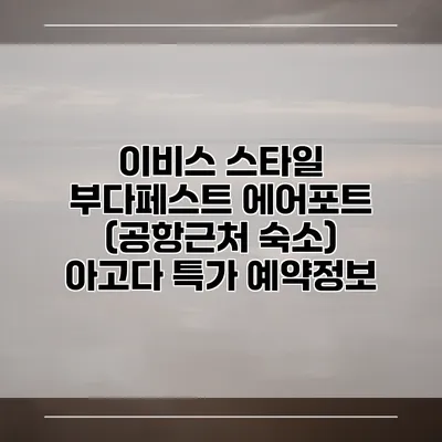 이비스 스타일 부다페스트 에어포트 (공항근처 숙소) 아고다 특가 예약정보