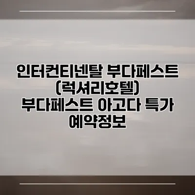 인터컨티넨탈 부다페스트 (럭셔리호텔) 부다페스트 아고다 특가 예약정보