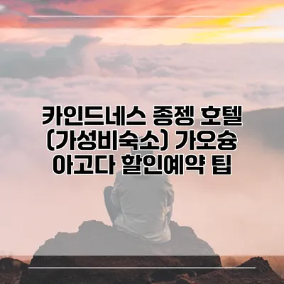 카인드네스 종젱 호텔 (가성비숙소) 가오슝 아고다 할인예약 팁