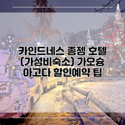 카인드네스 종젱 호텔 (가성비숙소) 가오슝 아고다 할인예약 팁