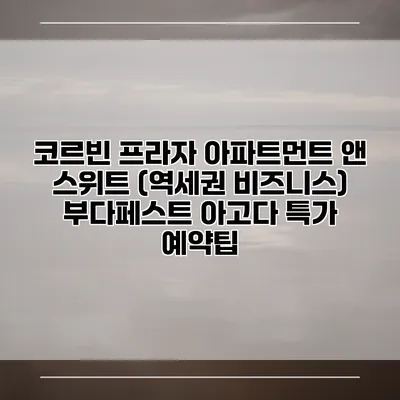 코르빈 프라자 아파트먼트 앤 스위트 (역세권 비즈니스) 부다페스트 아고다 특가 예약팁