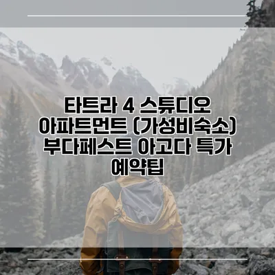 타트라 4 스튜디오 아파트먼트 (가성비숙소) 부다페스트 아고다 특가 예약팁