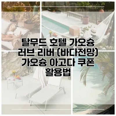 탈무드 호텔 가오슝 러브 리버 (바다전망) 가오슝 아고다 쿠폰 활용법