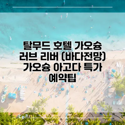 탈무드 호텔 가오슝 러브 리버 (바다전망) 가오슝 아고다 특가 예약팁
