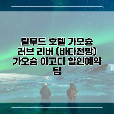 탈무드 호텔 가오슝 러브 리버 (바다전망) 가오슝 아고다 할인예약 팁