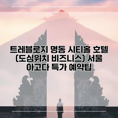 트레블로지 명동 시티홀 호텔 (도심위치 비즈니스) 서울 아고다 특가 예약팁