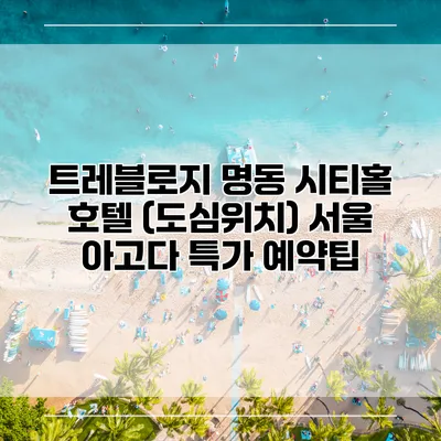 트레블로지 명동 시티홀 호텔 (도심위치) 서울 아고다 특가 예약팁