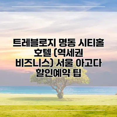 트레블로지 명동 시티홀 호텔 (역세권 비즈니스) 서울 아고다 할인예약 팁