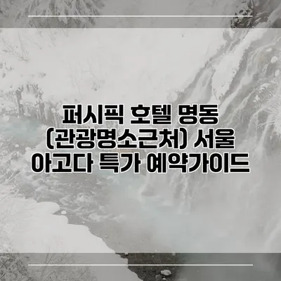 퍼시픽 호텔 명동 (관광명소근처) 서울 아고다 특가 예약가이드