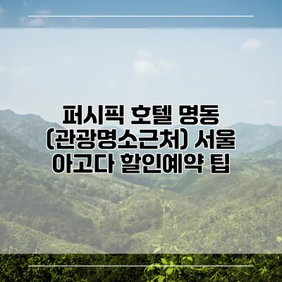 퍼시픽 호텔 명동 (관광명소근처) 서울 아고다 할인예약 팁