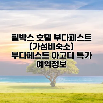 필박스 호텔 부다페스트 (가성비숙소) 부다페스트 아고다 특가 예약정보