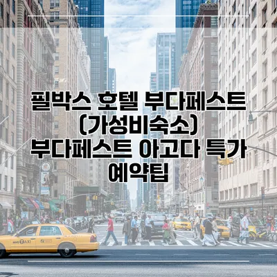 필박스 호텔 부다페스트 (가성비숙소) 부다페스트 아고다 특가 예약팁