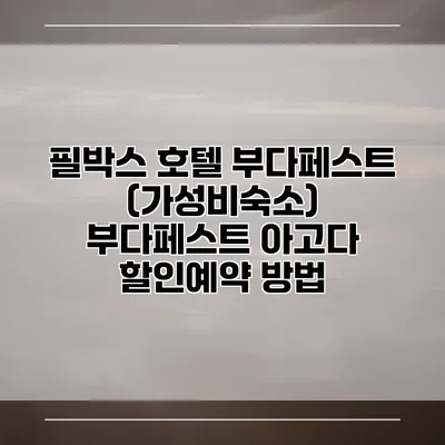 필박스 호텔 부다페스트 (가성비숙소) 부다페스트 아고다 할인예약 방법