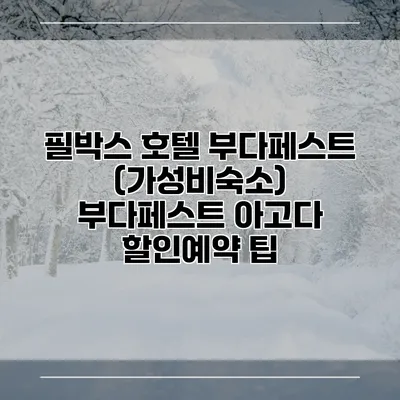 필박스 호텔 부다페스트 (가성비숙소) 부다페스트 아고다 할인예약 팁