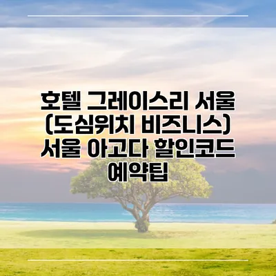 호텔 그레이스리 서울 (도심위치 비즈니스) 서울 아고다 할인코드 예약팁