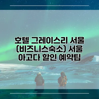 호텔 그레이스리 서울 (비즈니스숙소) 서울 아고다 할인 예약팁