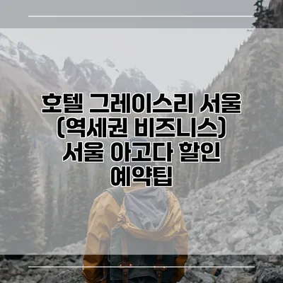 호텔 그레이스리 서울 (역세권 비즈니스) 서울 아고다 할인 예약팁