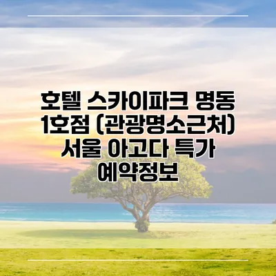 호텔 스카이파크 명동 1호점 (관광명소근처) 서울 아고다 특가 예약정보