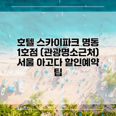 호텔 스카이파크 명동 1호점 (관광명소근처) 서울 아고다 할인예약 팁