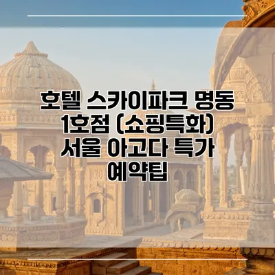 호텔 스카이파크 명동 1호점 (쇼핑특화) 서울 아고다 특가 예약팁