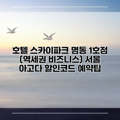 호텔 스카이파크 명동 1호점 (역세권 비즈니스) 서울 아고다 할인코드 예약팁