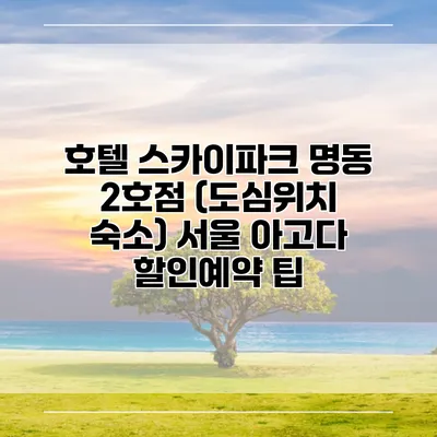 호텔 스카이파크 명동 2호점 (도심위치 숙소) 서울 아고다 할인예약 팁