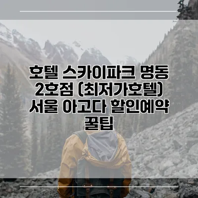 호텔 스카이파크 명동 2호점 (최저가호텔) 서울 아고다 할인예약 꿀팁