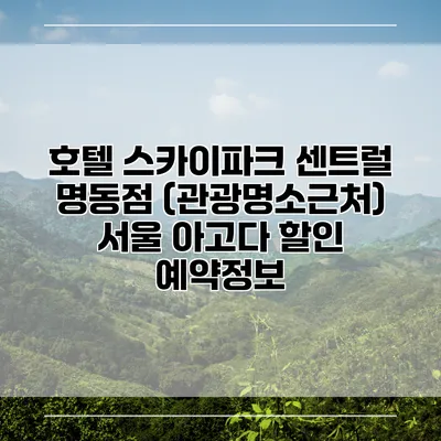 호텔 스카이파크 센트럴 명동점 (관광명소근처) 서울 아고다 할인 예약정보