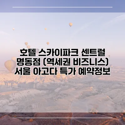 호텔 스카이파크 센트럴 명동점 (역세권 비즈니스) 서울 아고다 특가 예약정보