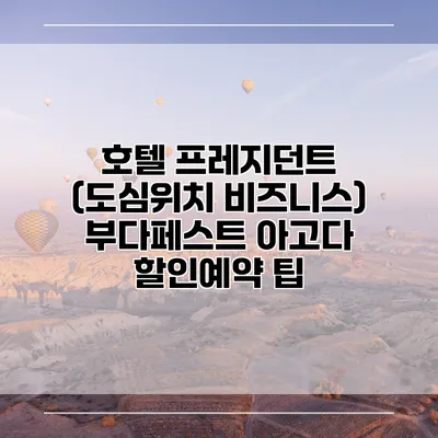 호텔 프레지던트 (도심위치 비즈니스) 부다페스트 아고다 할인예약 팁