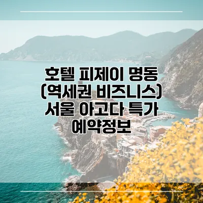 호텔 피제이 명동 (역세권 비즈니스) 서울 아고다 특가 예약정보