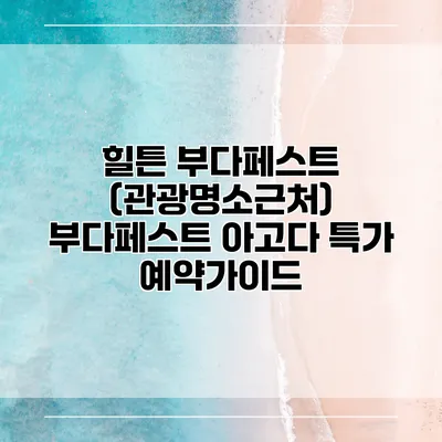 힐튼 부다페스트 (관광명소근처) 부다페스트 아고다 특가 예약가이드