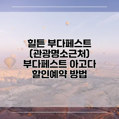 힐튼 부다페스트 (관광명소근처) 부다페스트 아고다 할인예약 방법