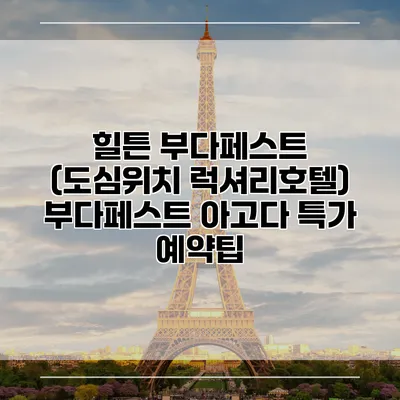 힐튼 부다페스트 (도심위치 럭셔리호텔) 부다페스트 아고다 특가 예약팁