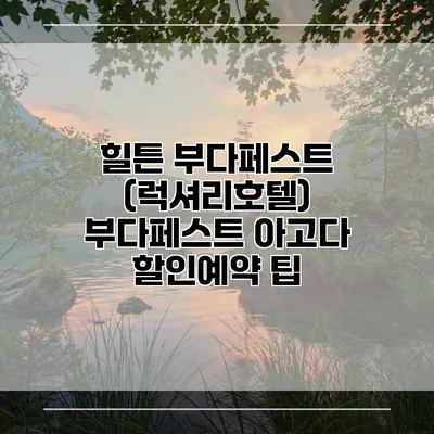 힐튼 부다페스트 (럭셔리호텔) 부다페스트 아고다 할인예약 팁